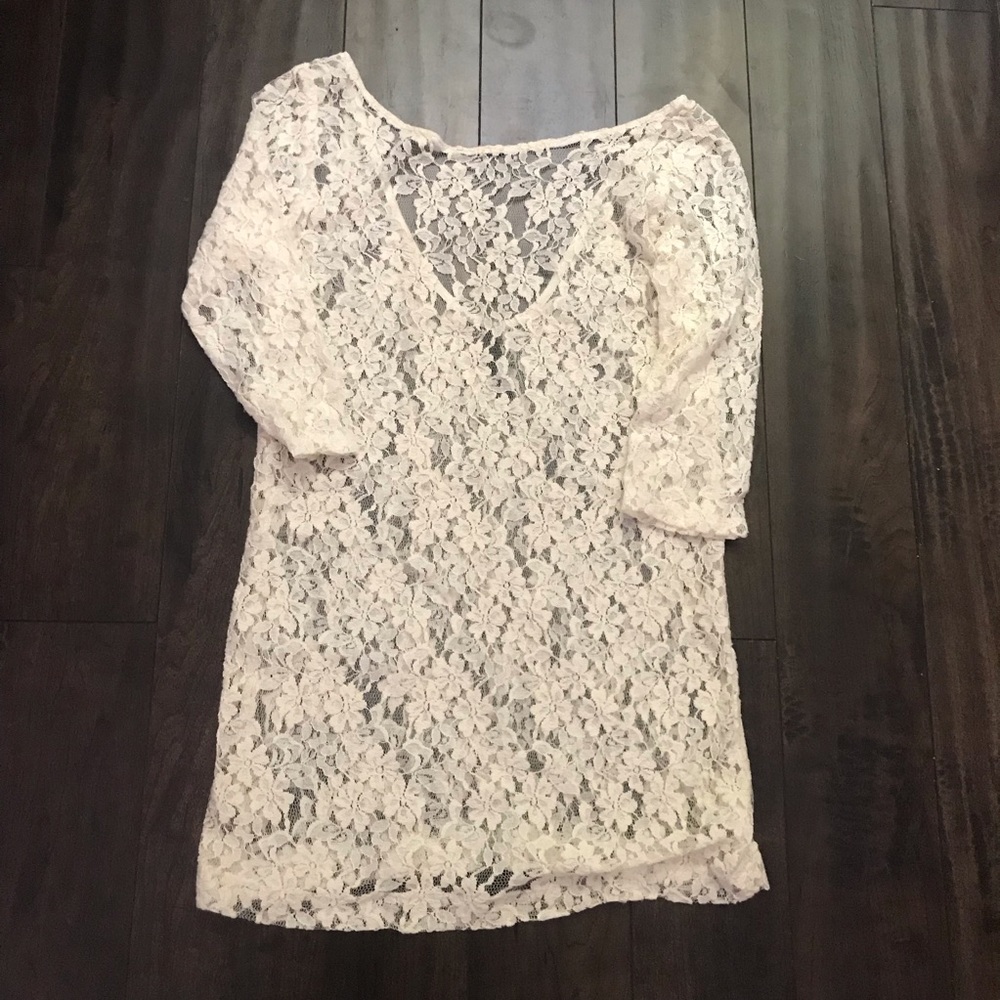 White Lace Mini Dress Audrey 3+1